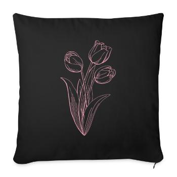 Tulips Florist Flowers Tulip - Sofa pillowcase 17,3'' x 17,3'' (45 x 45 cm) - black - Front