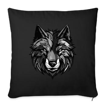 Wolf Portrait - Sofa pillowcase 17,3'' x 17,3'' (45 x 45 cm) - black - Front