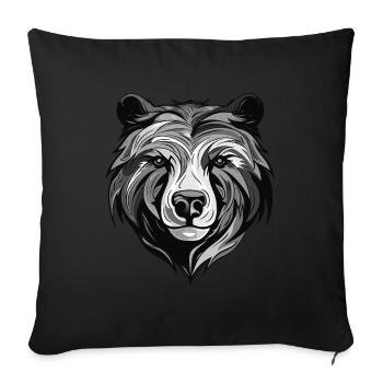 Portrait d’ours polaire Ours polaire - Housse de coussin décorative 45 x 45 cm - noir - Devant