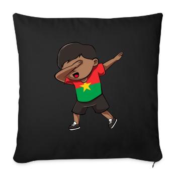 Burkina Faso - Sofa pillowcase 17,3'' x 17,3'' (45 x 45 cm) - black - Front