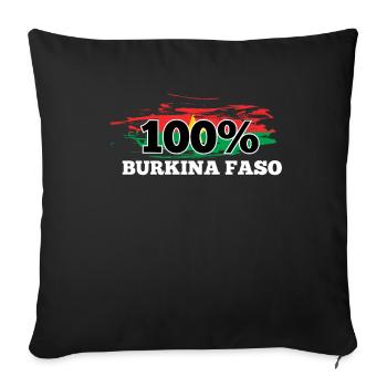Burkina Faso - Housse de coussin décorative 45 x 45 cm - noir - Devant