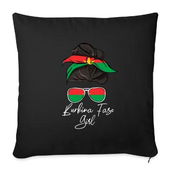 Burkina Faso - Housse de coussin décorative 45 x 45 cm - noir - Devant