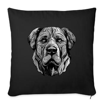 Portrait de chien Kangal - Housse de coussin décorative 45 x 45 cm - noir - Devant
