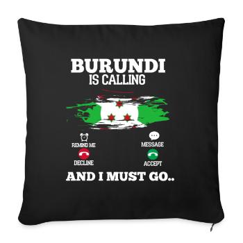 Burundi - Sofa pillowcase 17,3'' x 17,3'' (45 x 45 cm) - black - Front
