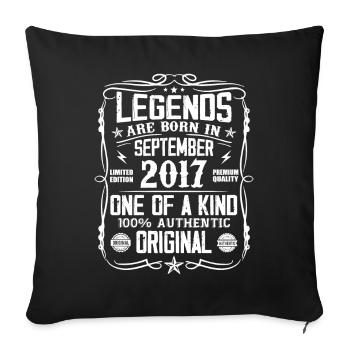 September 2017 Vintage Retro Birthday Gift - Sofa pillowcase 17,3'' x 17,3'' (45 x 45 cm) - black - Front