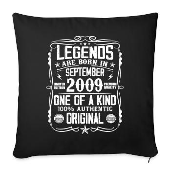 September 2009 Vintage Retro Anniversary Gift - Sofa pillowcase 17,3'' x 17,3'' (45 x 45 cm) - black - Front