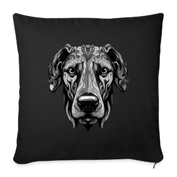 Great Dane Dog Portrait - Sofa pillowcase 17,3'' x 17,3'' (45 x 45 cm) - black - Front