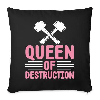 Fun day of house demolition - Sofa pillowcase 17,3'' x 17,3'' (45 x 45 cm) - black - Front