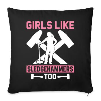 Fun day of house demolition - Sofa pillowcase 17,3'' x 17,3'' (45 x 45 cm) - black - Front