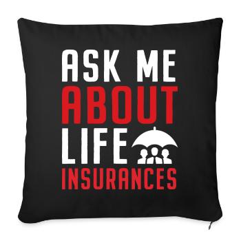 Drôle d’agent courtier - Housse de coussin décorative 45 x 45 cm - noir - Devant