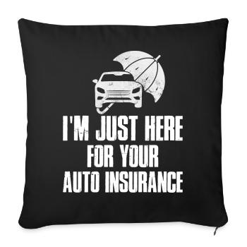 Funny Car Insurance Agent - Sofa pillowcase 17,3'' x 17,3'' (45 x 45 cm) - black - Front