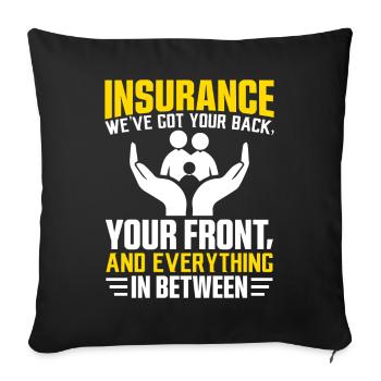 Funny insurance broker - Sofa pillowcase 17,3'' x 17,3'' (45 x 45 cm) - black - Front
