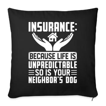 Funny insurance broker - Sofa pillowcase 17,3'' x 17,3'' (45 x 45 cm) - black - Front