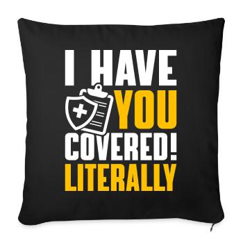 Drôle de courtier d’assurance - Housse de coussin décorative 45 x 45 cm - noir - Devant