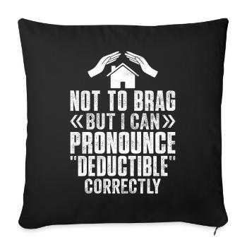 Funny insurance broker - Sofa pillowcase 17,3'' x 17,3'' (45 x 45 cm) - black - Front