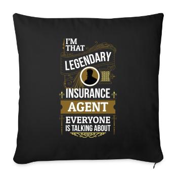 Agent d’assurance légendaire Versicherung - Housse de coussin décorative 45 x 45 cm - noir - Devant