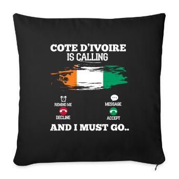 Ivory Coast - Sofa pillowcase 17,3'' x 17,3'' (45 x 45 cm) - black - Front