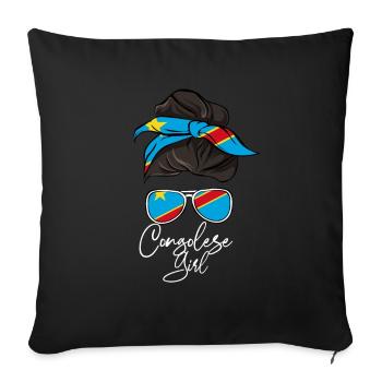 Congo - Sofa pillowcase 17,3'' x 17,3'' (45 x 45 cm) - black - Front