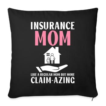 Courtier d’assurance drôle - Housse de coussin décorative 45 x 45 cm - noir - Devant