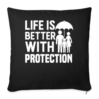 Funny Insurance Broker - Sofa pillowcase 17,3'' x 17,3'' (45 x 45 cm) - black - Front