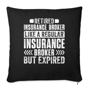 Courtier d’assurance drôle - Housse de coussin décorative 45 x 45 cm - noir - Devant
