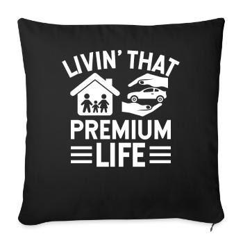 Courtier d’assurance drôle - Housse de coussin décorative 45 x 45 cm - noir - Devant