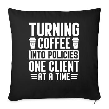 Funny Insurance Broker - Sofa pillowcase 17,3'' x 17,3'' (45 x 45 cm) - black - Front