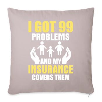 Funny insurance broker - Sofa pillowcase 17,3'' x 17,3'' (45 x 45 cm) - light taupe - Front