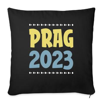 Prague 2023 - Housse de coussin décorative 45 x 45 cm - noir - Devant