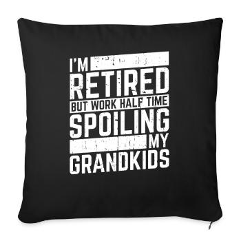 Pension de pensionné - Housse de coussin décorative 45 x 45 cm - noir - Devant