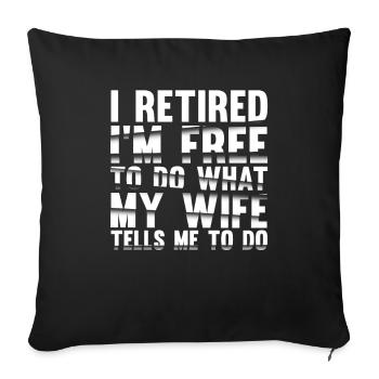 Pensioner pension funny - Sofa pillowcase 17,3'' x 17,3'' (45 x 45 cm) - black - Front