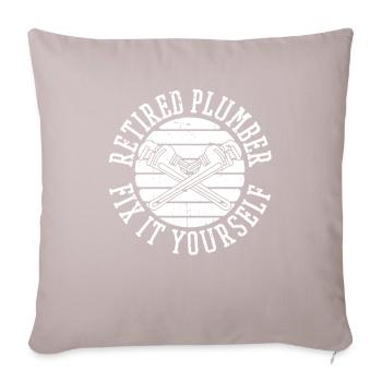 Pension de retraite Plombier - Housse de coussin décorative 45 x 45 cm - taupe clair - Devant