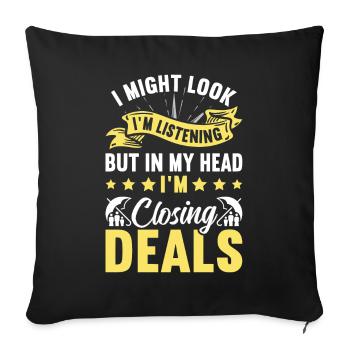 Drôle de courtier d’assurance - Housse de coussin décorative 45 x 45 cm - noir - Devant