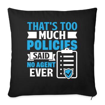 Funny insurance broker - Sofa pillowcase 17,3'' x 17,3'' (45 x 45 cm) - black - Front