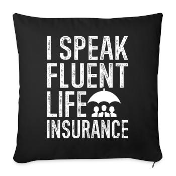 Drôle de courtier d’assurance - Housse de coussin décorative 45 x 45 cm - noir - Devant