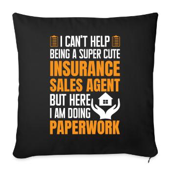 Funny insurance broker - Sofa pillowcase 17,3'' x 17,3'' (45 x 45 cm) - black - Front