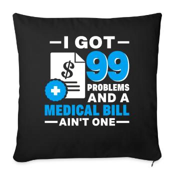 Funny Medical Insurance Agent Broker - Sofa pillowcase 17,3'' x 17,3'' (45 x 45 cm) - black - Front