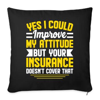 Drôle de courtier d’assurance - Housse de coussin décorative 45 x 45 cm - noir - Devant