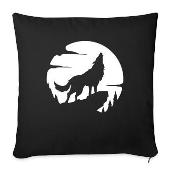 Wolf Moon Howl Wilderness Wild Wild Wild - Housse de coussin décorative 45 x 45 cm - noir - Devant