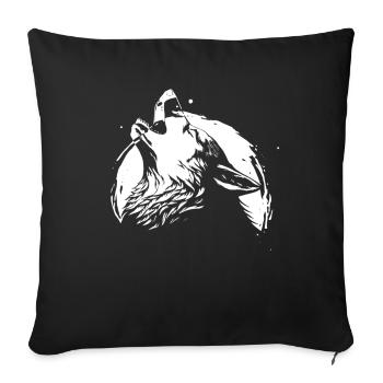 Wolf Moon Howl Wilderness Wild Wild Wild - Housse de coussin décorative 45 x 45 cm - noir - Devant