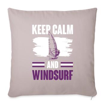 Keep Calm Windsurfing - Sofa pillowcase 17,3'' x 17,3'' (45 x 45 cm) - light taupe - Front
