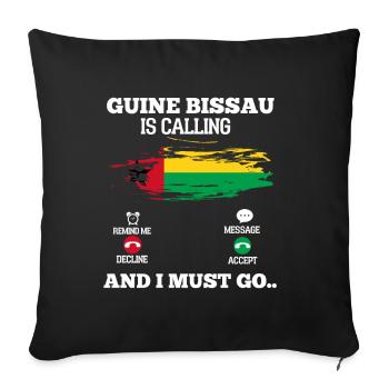 Guinea Bissau - Sofa pillowcase 17,3'' x 17,3'' (45 x 45 cm) - black - Front