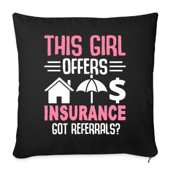 Drôle de courtier d’assurance - Housse de coussin décorative 45 x 45 cm - noir - Devant