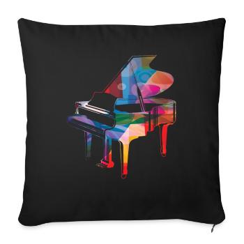 Partition de piano colorée - Housse de coussin décorative 45 x 45 cm - noir - Devant