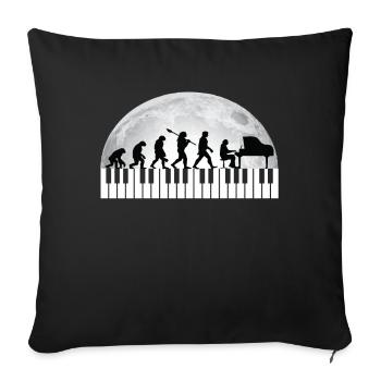 Piano Moon Piano Partitions - Housse de coussin décorative 45 x 45 cm - noir - Devant