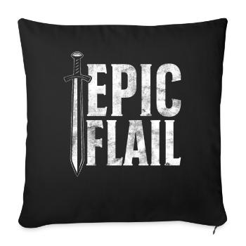 Funny Larp live-action role-playing game - Sofa pillowcase 17,3'' x 17,3'' (45 x 45 cm) - black - Front