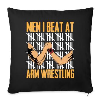 Funny men I've defeated in arm wrestling - Sofa pillowcase 17,3'' x 17,3'' (45 x 45 cm) - black - Front