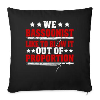 Drôle de bassoniste - Housse de coussin décorative 45 x 45 cm - noir - Devant