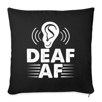 Lustige Deaf Pride ASL Gebärdensprache Hörgerät - Sofakissenbezug 45 x 45 cm - Schwarz - Vorne