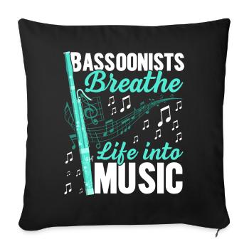 Funny bassoonist - Sofa pillowcase 17,3'' x 17,3'' (45 x 45 cm) - black - Front